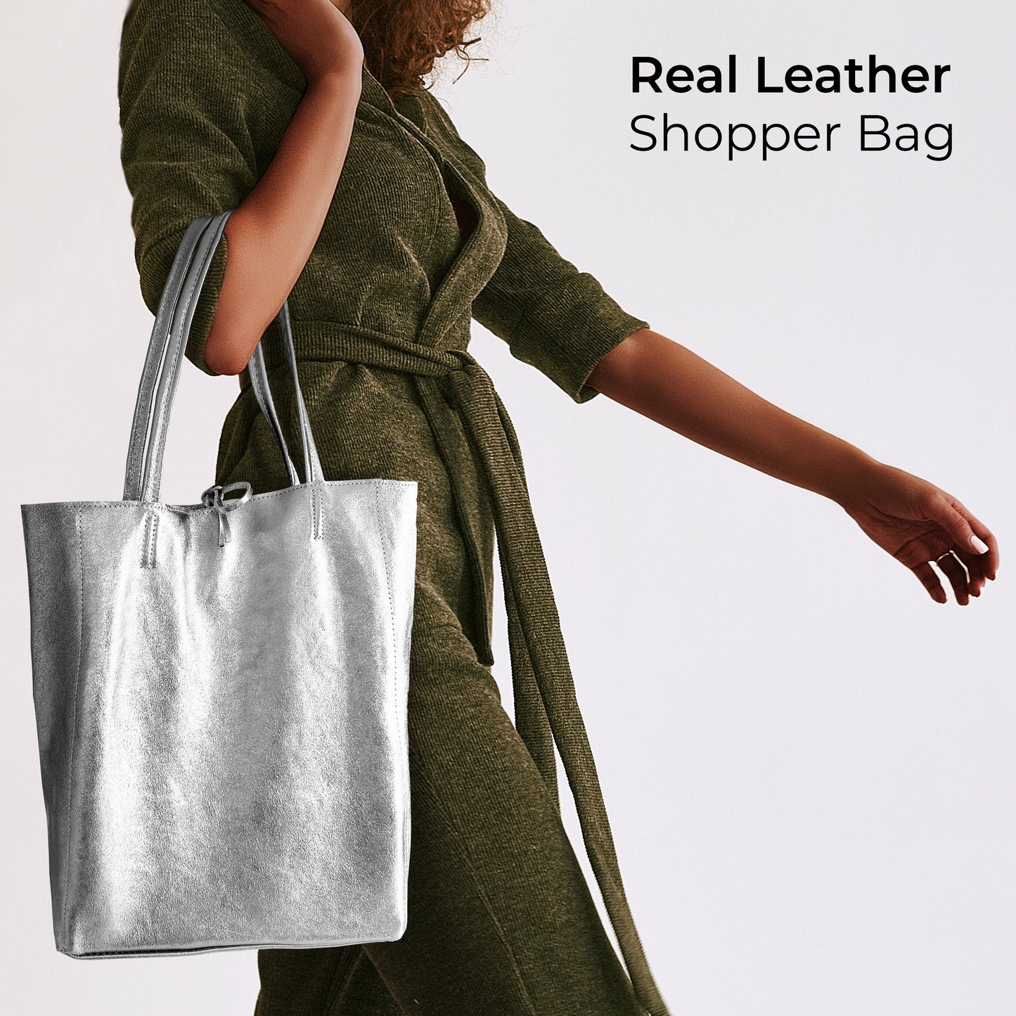 Italian Genuine Metallic Suede Tote Bag 201718 TAKEASY