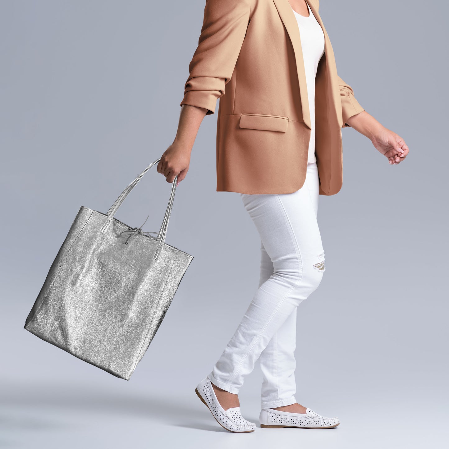 Italian Genuine Metallic Suede Tote Bag 201718 TAKEASY