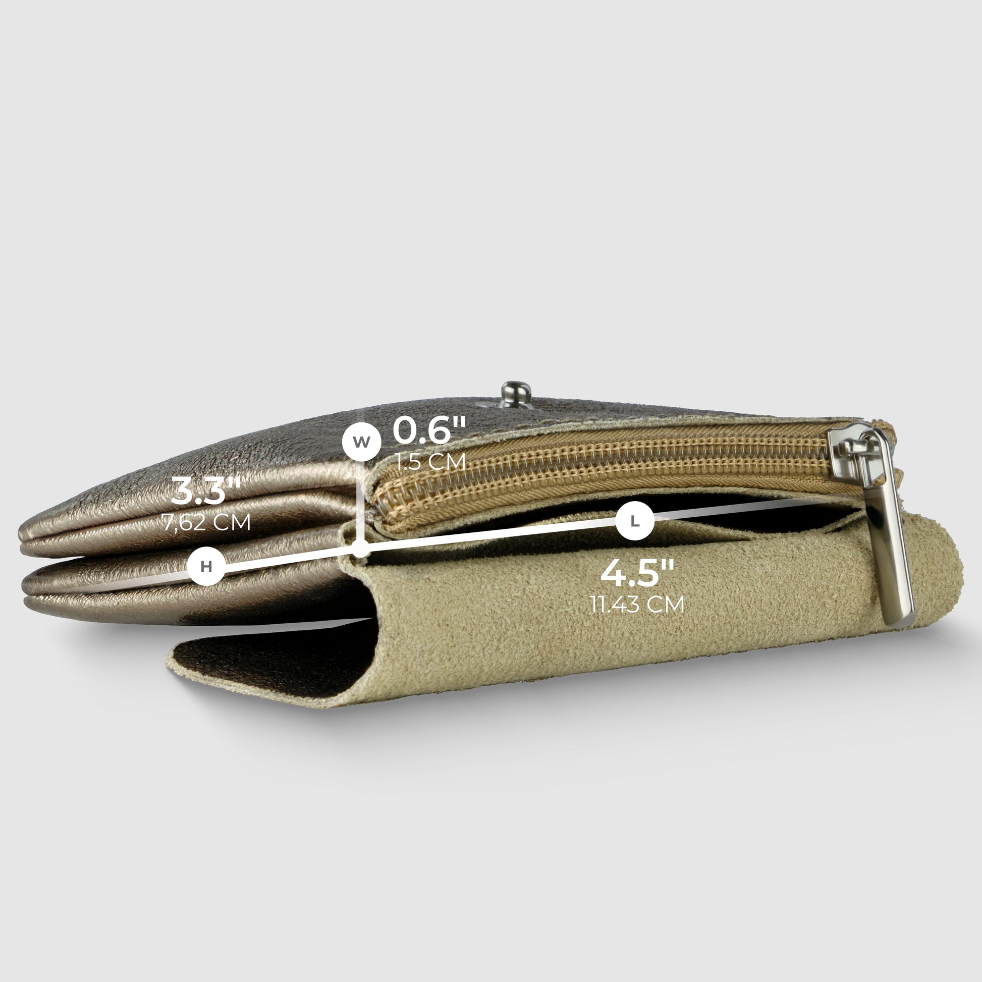 Italian Genuine Metallic Suede Wallet 000350 TAKEASY