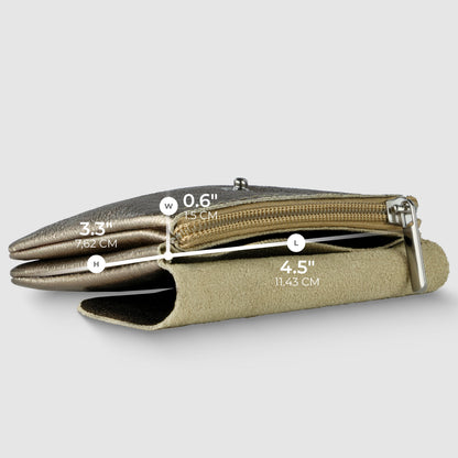 Italian Genuine Metallic Suede Wallet 000350 TAKEASY