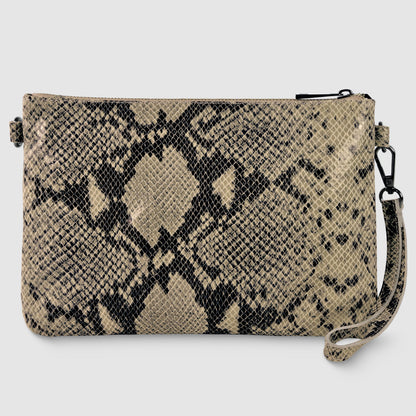 Italian Genuine Python-Print Suede Crossbody Bag 111301 TAKEASY