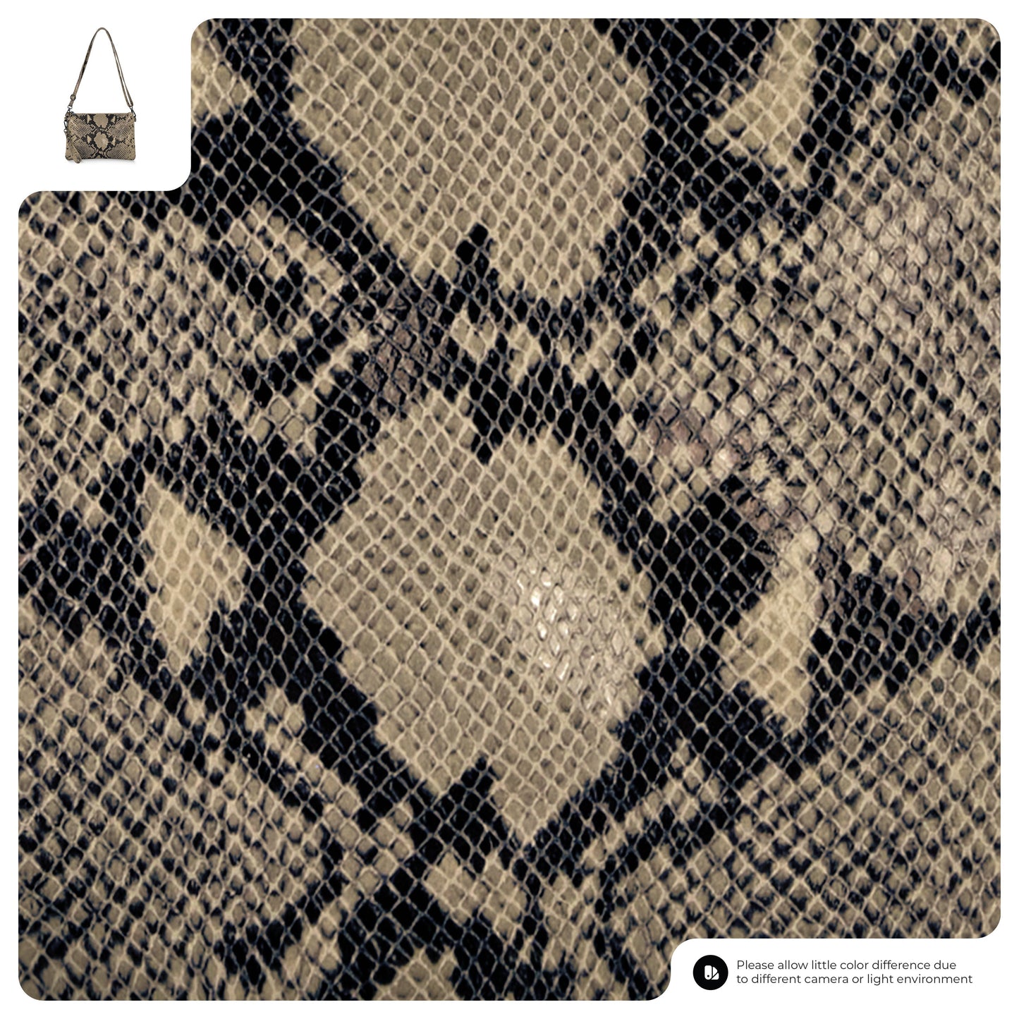 Italian Genuine Python-Print Suede Crossbody Bag 111301 TAKEASY