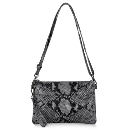 Italian Genuine Python-Print Suede Crossbody Bag 111301 TAKEASY