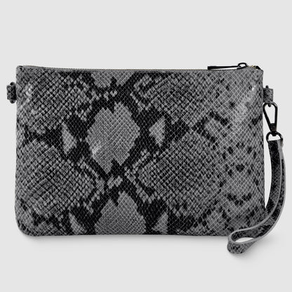 Italian Genuine Python-Print Suede Crossbody Bag 111301 TAKEASY
