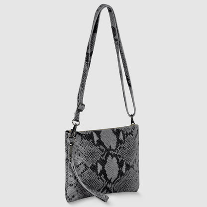 Italian Genuine Python-Print Suede Crossbody Bag 111301 TAKEASY