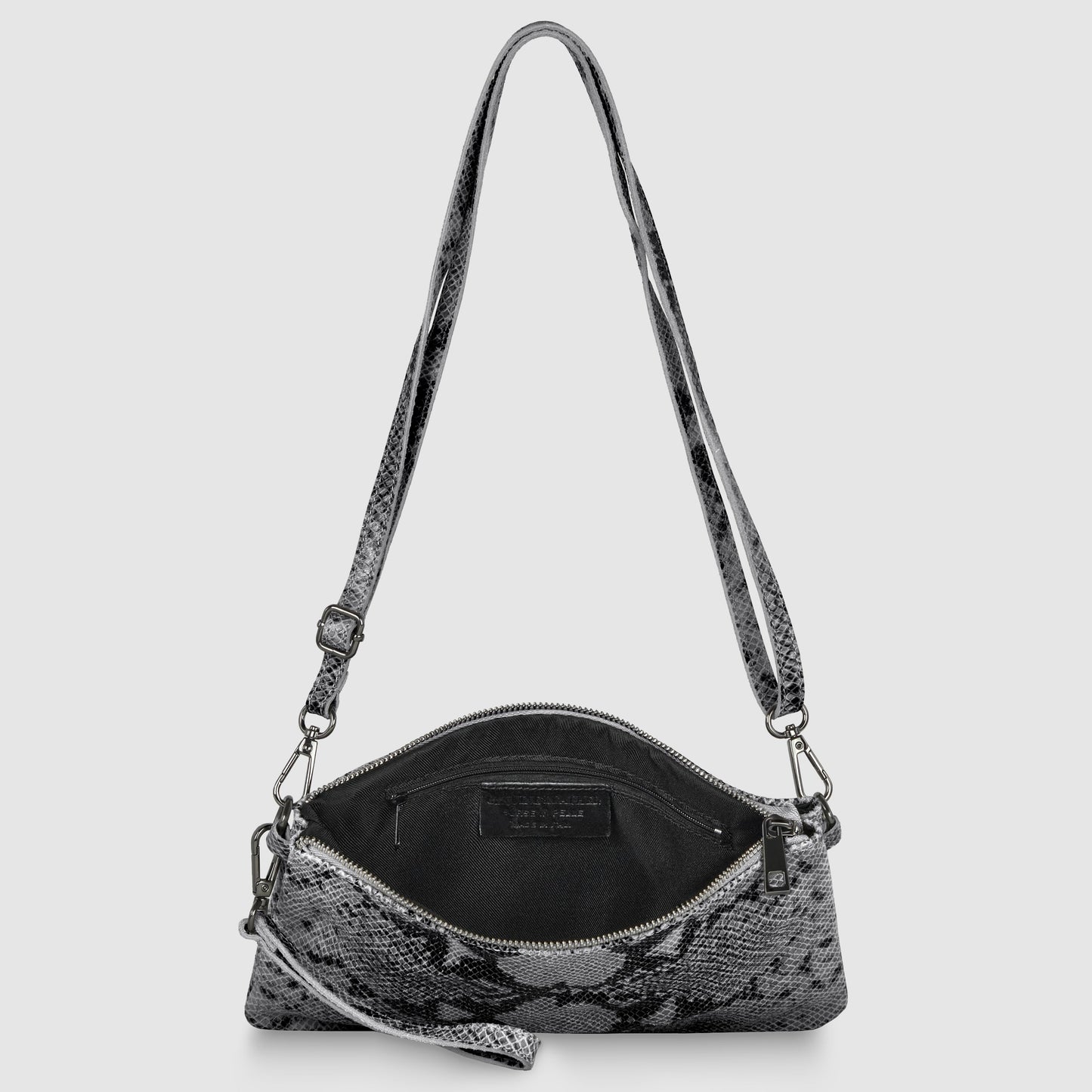 Italian Genuine Python-Print Suede Crossbody Bag 111301 TAKEASY