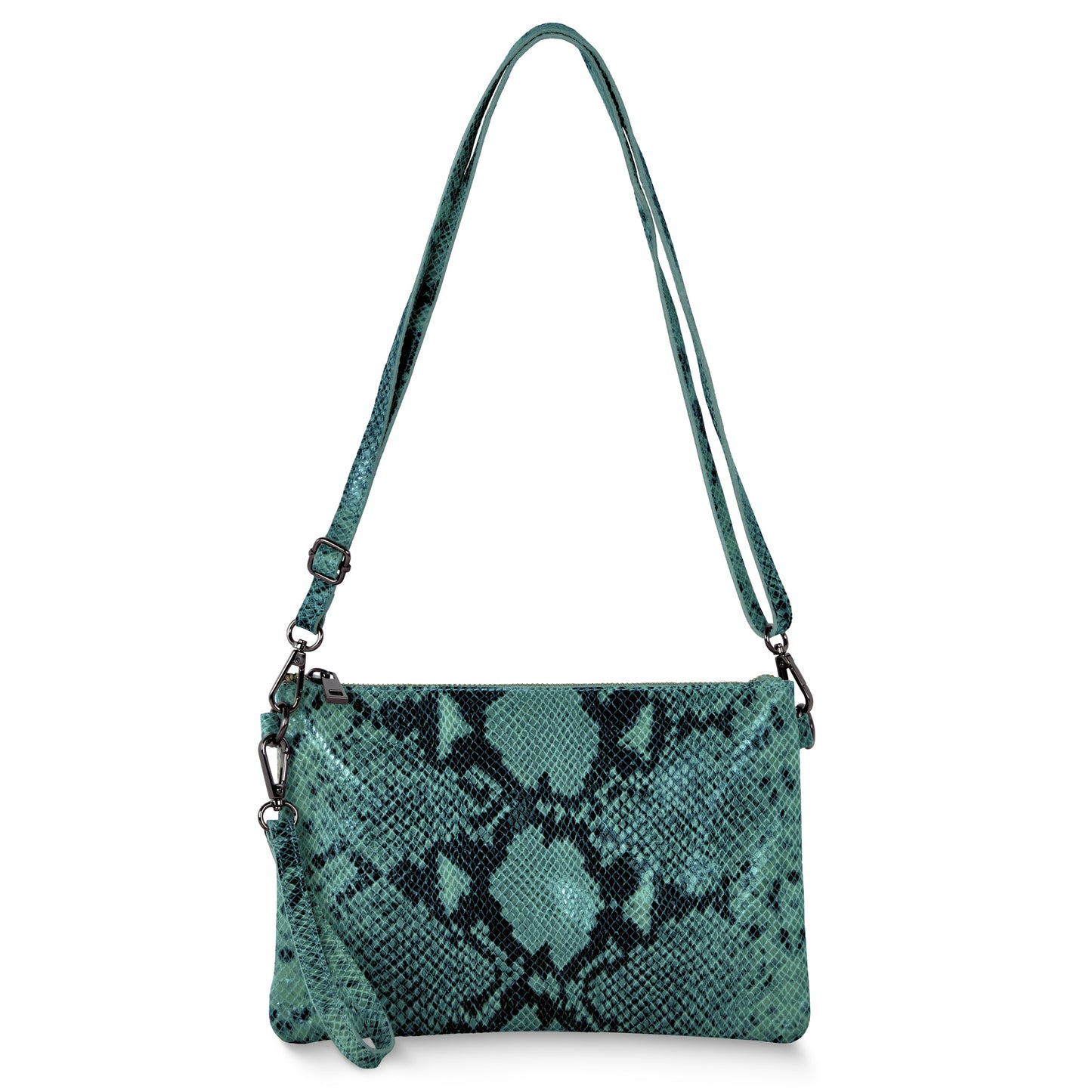 Italian Genuine Python-Print Suede Crossbody Bag 111301 TAKEASY