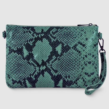 Italian Genuine Python-Print Suede Crossbody Bag 111301 TAKEASY