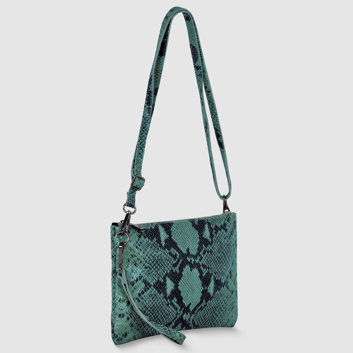 Italian Genuine Python-Print Suede Crossbody Bag 111301 TAKEASY