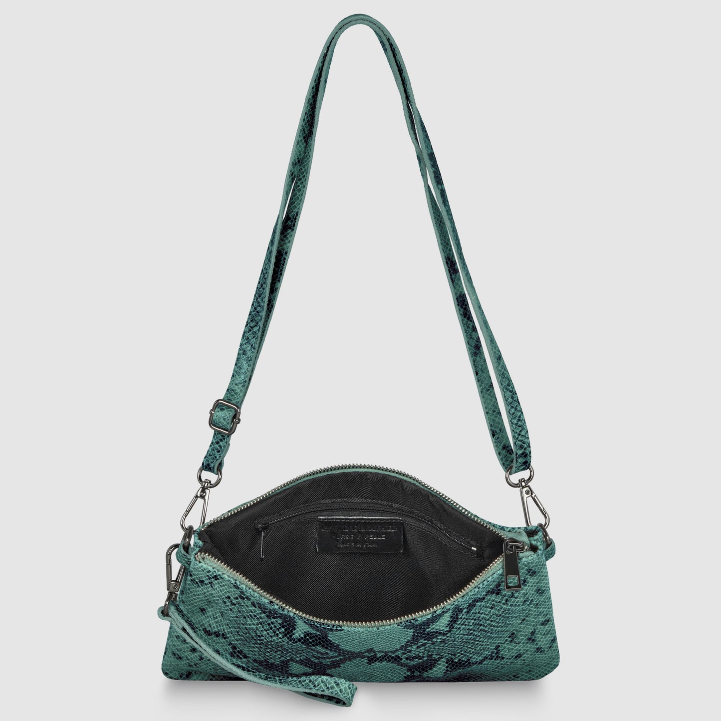 Italian Genuine Python-Print Suede Crossbody Bag 111301 TAKEASY