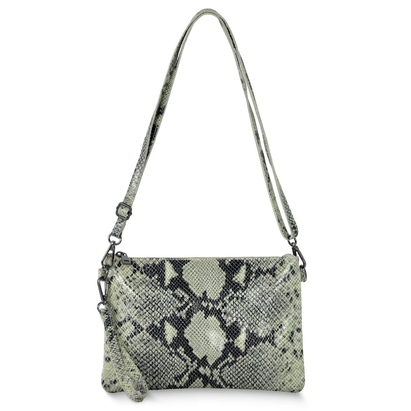 Italian Genuine Python-Print Suede Crossbody Bag 111301 TAKEASY