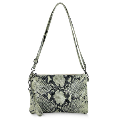 Italian Genuine Python-Print Suede Crossbody Bag 111301 TAKEASY