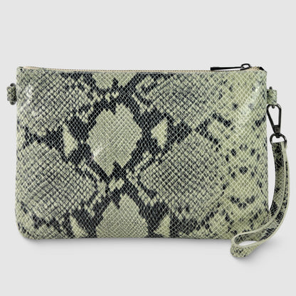 Italian Genuine Python-Print Suede Crossbody Bag 111301 TAKEASY
