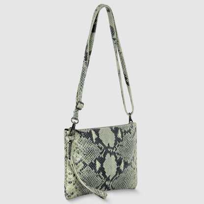 Italian Genuine Python-Print Suede Crossbody Bag 111301 TAKEASY