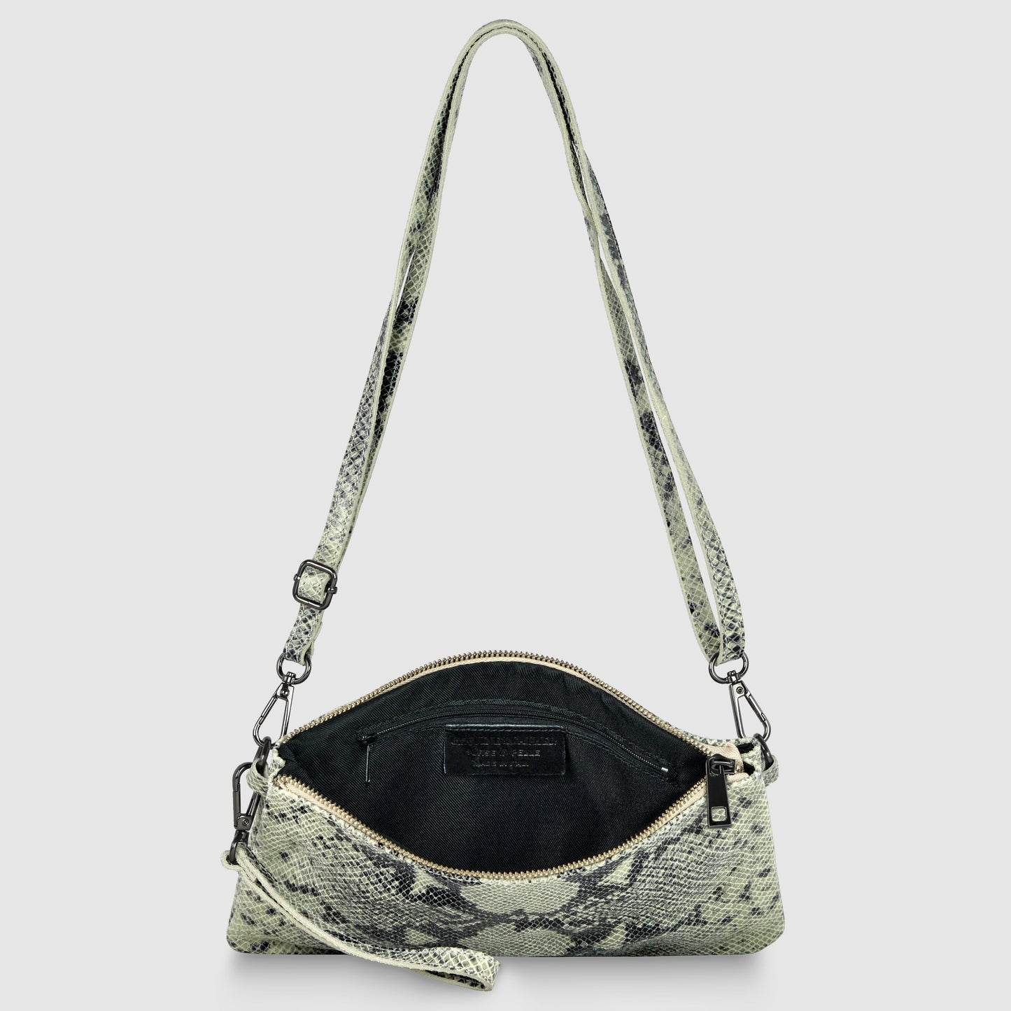 Italian Genuine Python-Print Suede Crossbody Bag 111301 TAKEASY