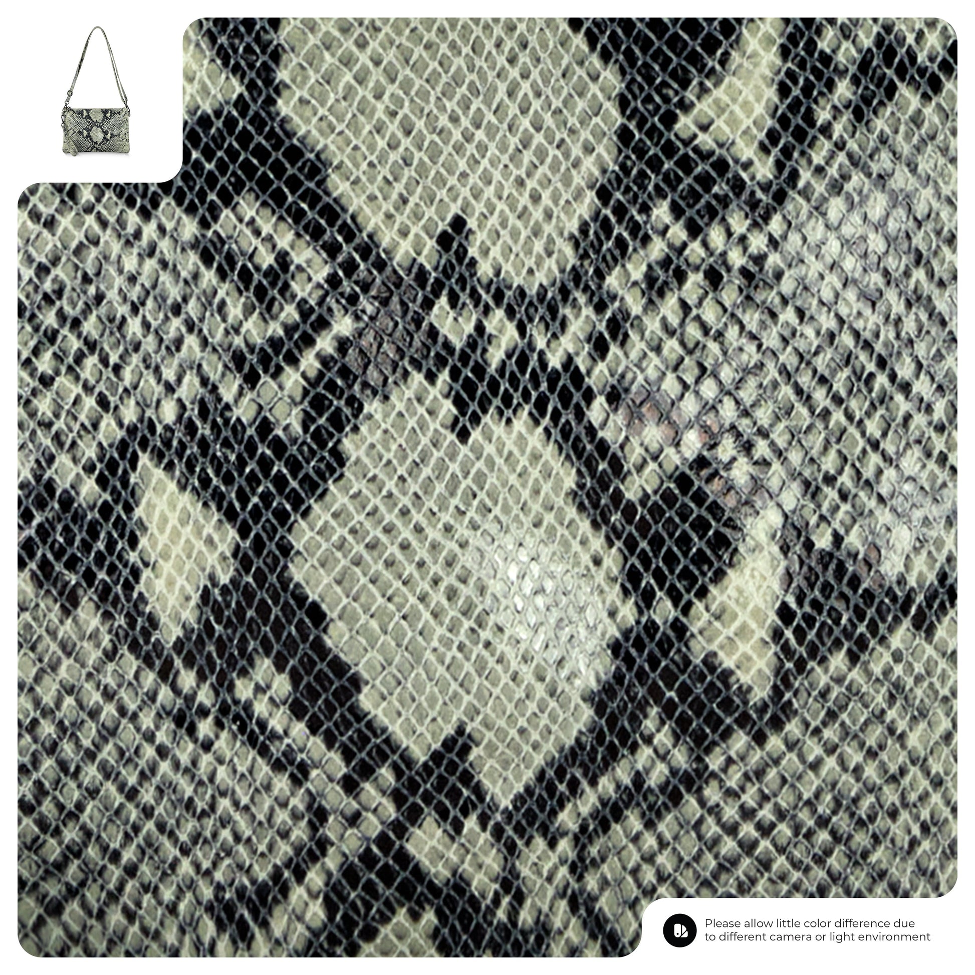 Italian Genuine Python-Print Suede Crossbody Bag 111301 TAKEASY