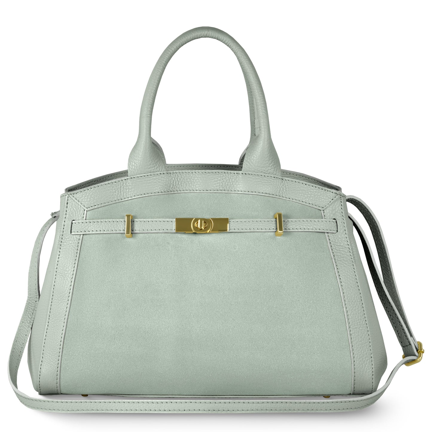 Italian Genuine Suede & Calf Leather Top-Handle Bag 333155 TAKEASY