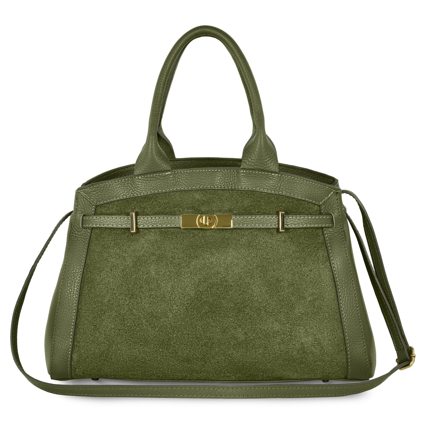 Italian Genuine Suede & Calf Leather Top-Handle Bag 333155 TAKEASY