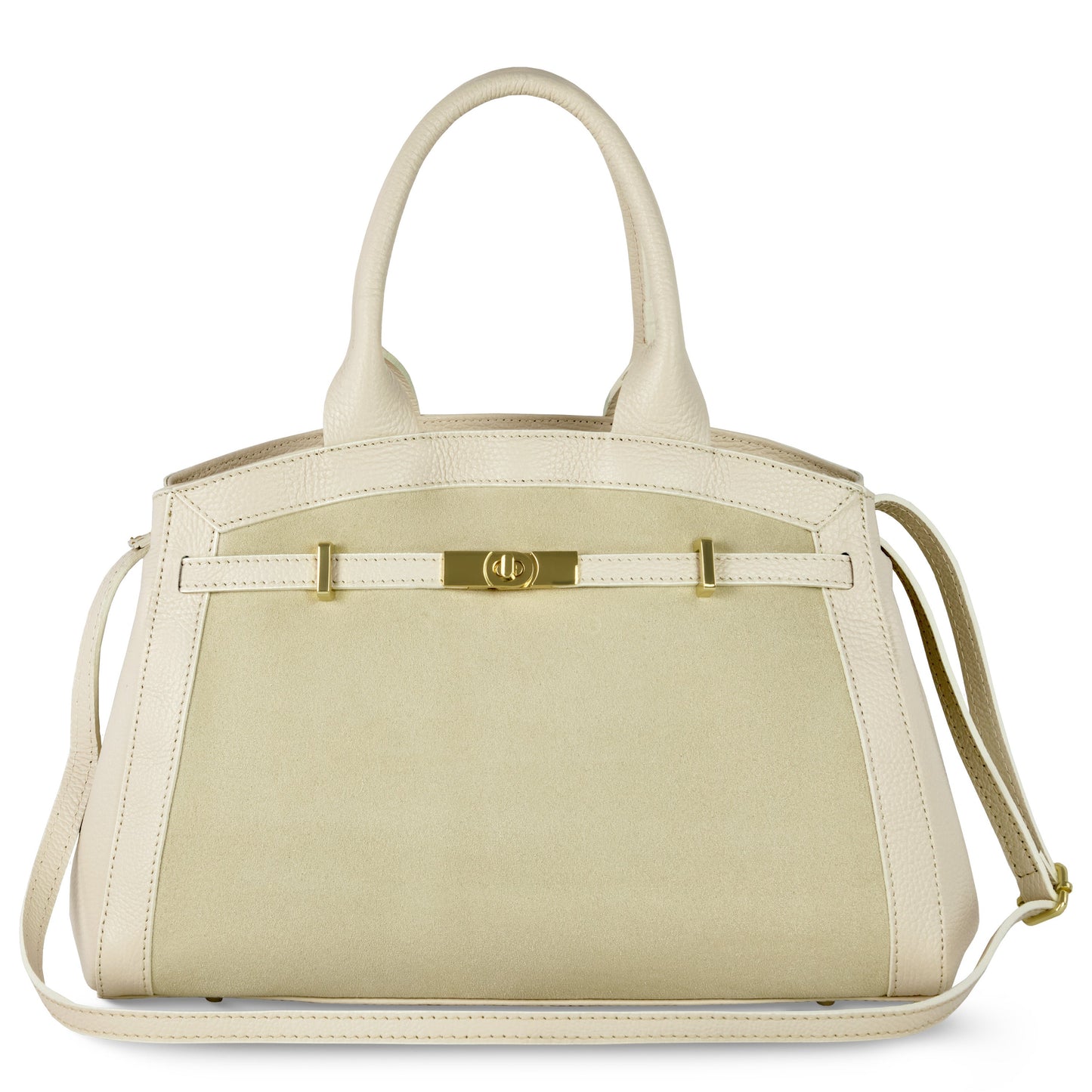 Italian Genuine Suede & Calf Leather Top-Handle Bag 333155 TAKEASY