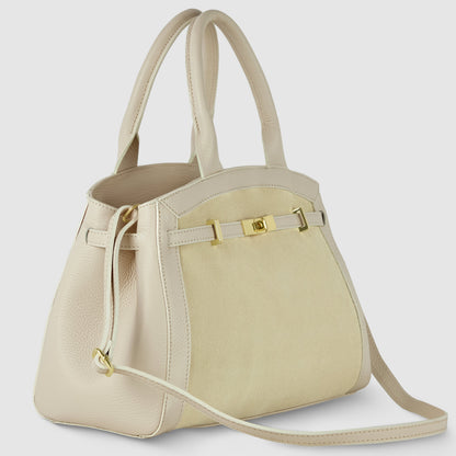 Italian Genuine Suede & Calf Leather Top-Handle Bag 333155 TAKEASY