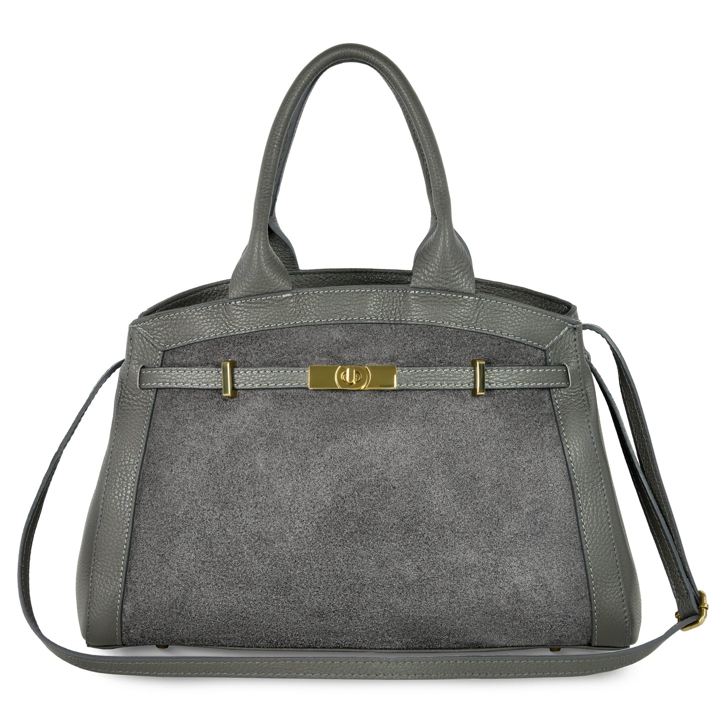 Italian Genuine Suede & Calf Leather Top-Handle Bag 333155 TAKEASY