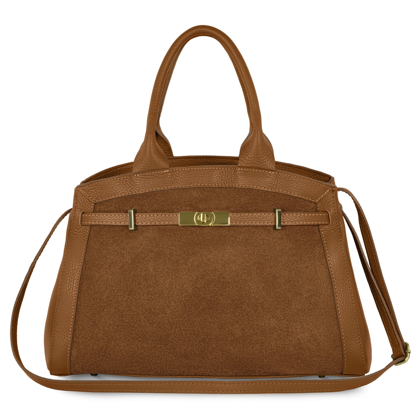Italian Genuine Suede & Calf Leather Top-Handle Bag 333155 TAKEASY