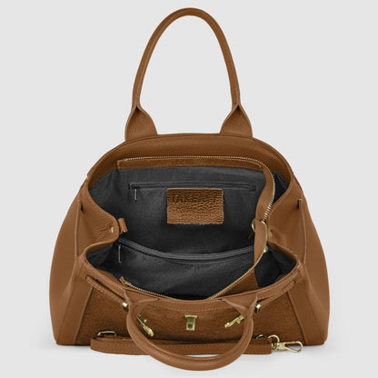 Italian Genuine Suede & Calf Leather Top-Handle Bag 333155 TAKEASY