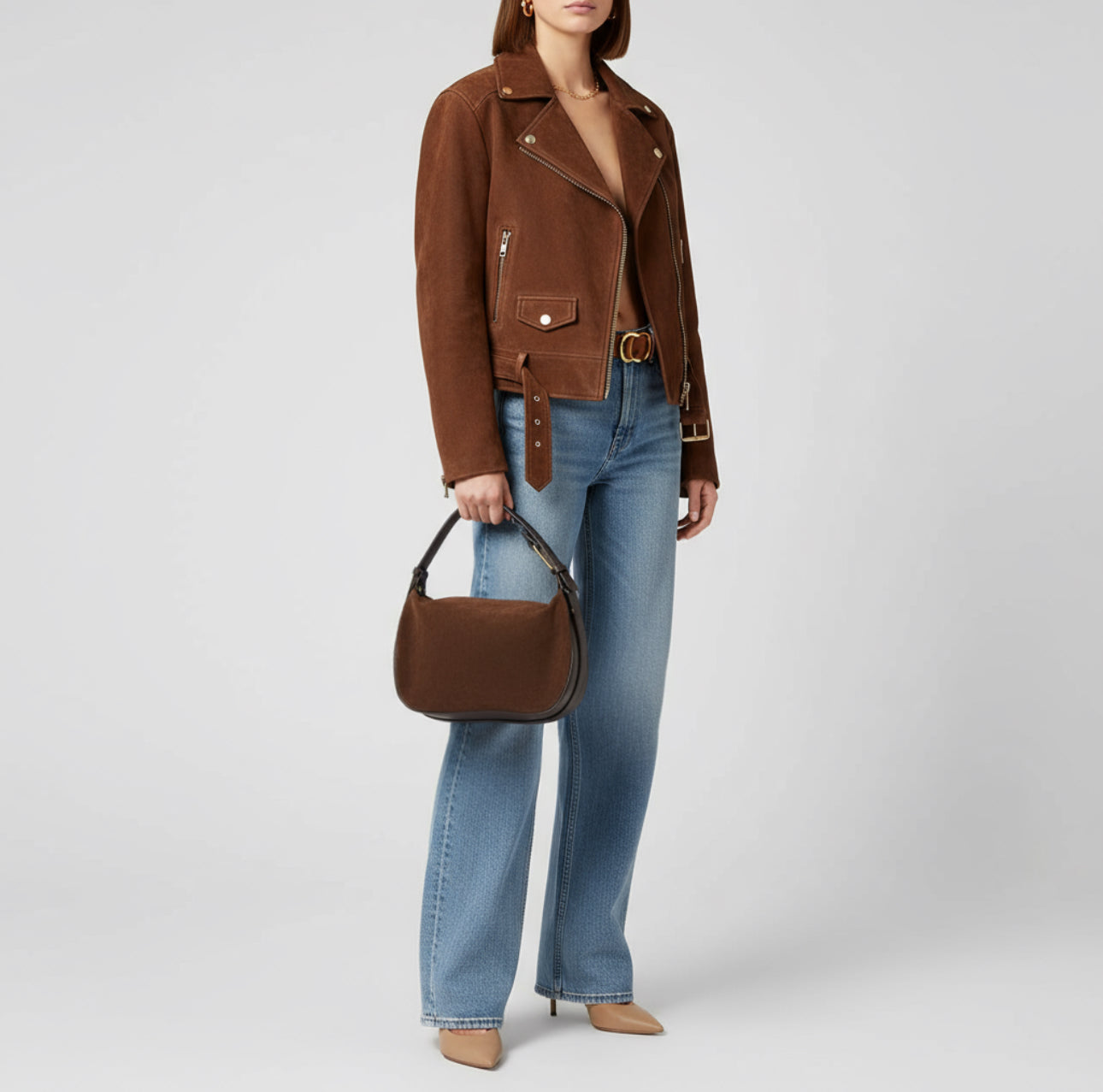 Italian Genuine Suede Crossbody Bag 242265 TAKEASY