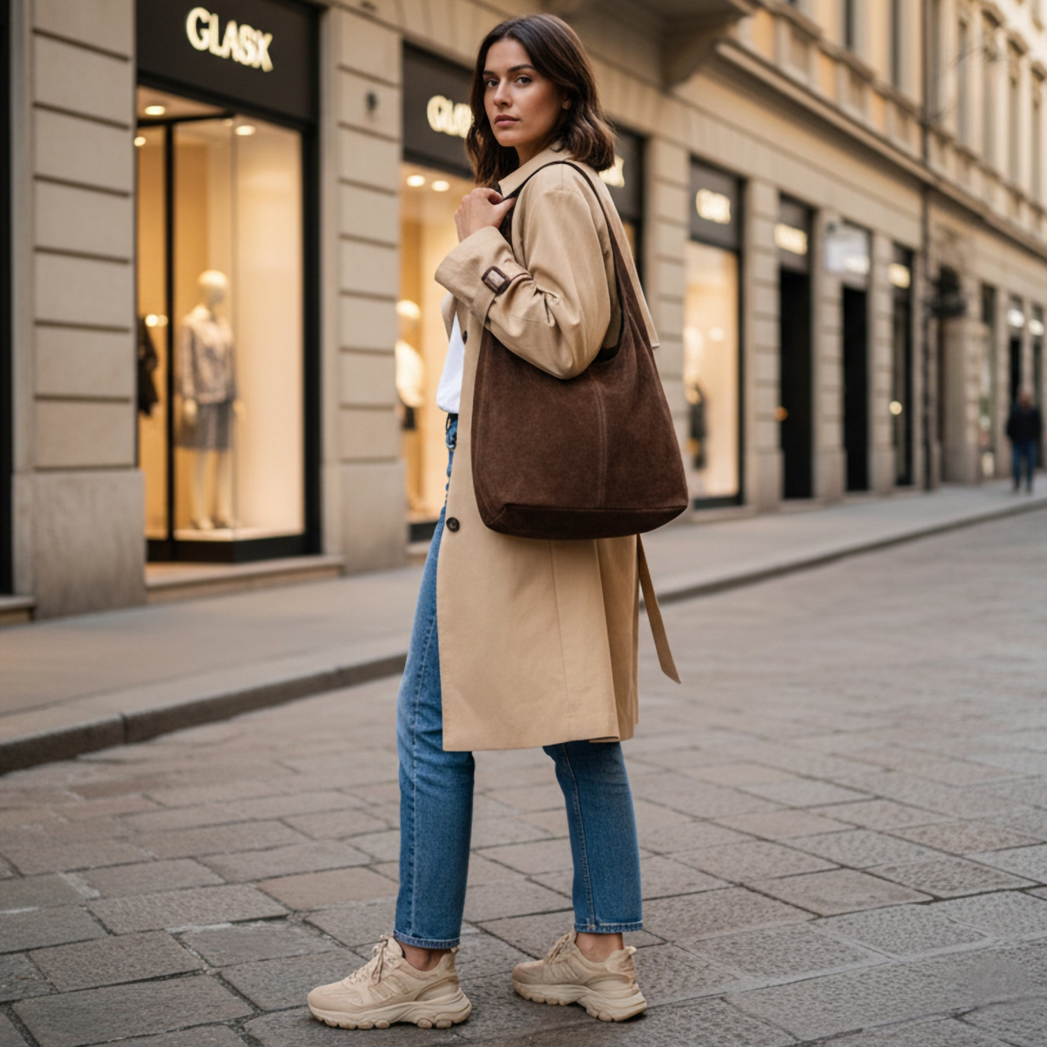 Italian Genuine Suede Hobo Bag 011943 TAKEASY