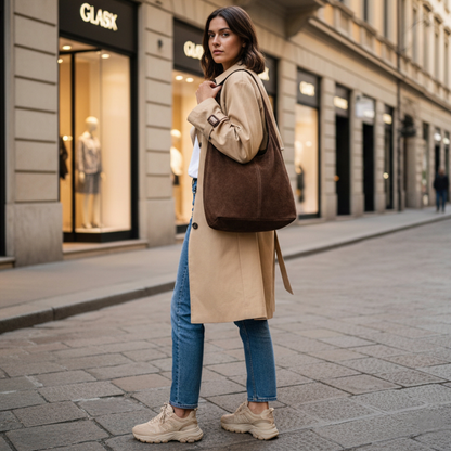 Italian Genuine Suede Hobo Bag 011943 TAKEASY