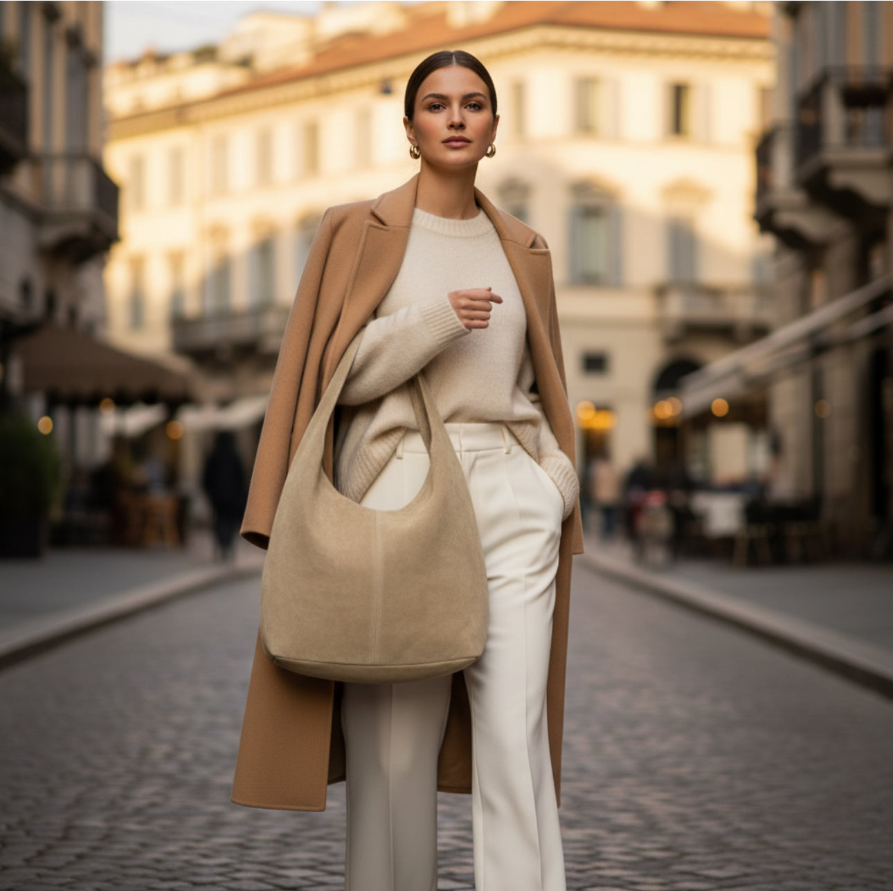 Italian Genuine Suede Hobo Bag 011943 TAKEASY