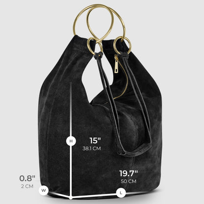 Italian Genuine Suede Hobo Bag 272510 TAKEASY