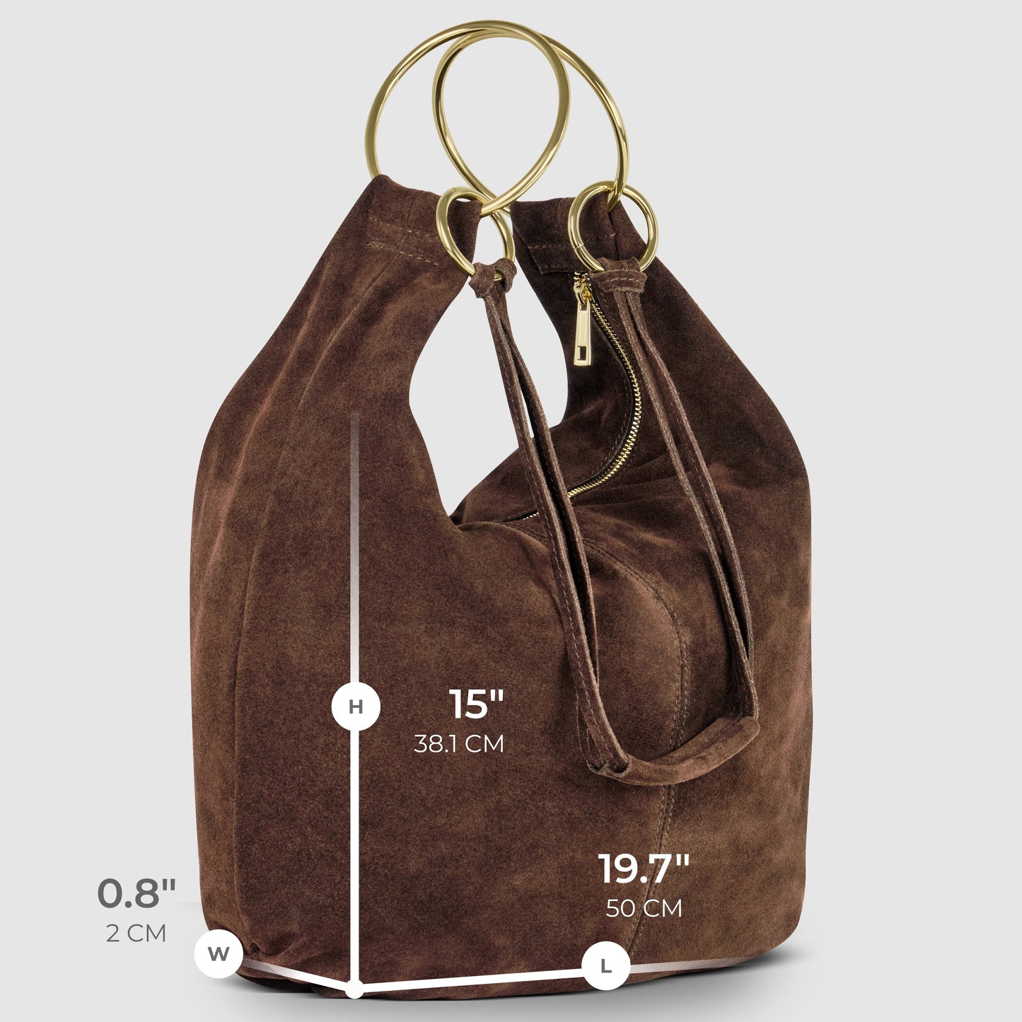 Italian Genuine Suede Hobo Bag 272510 TAKEASY