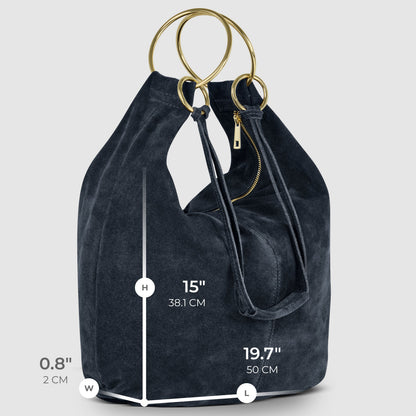 Italian Genuine Suede Hobo Bag 272510 TAKEASY