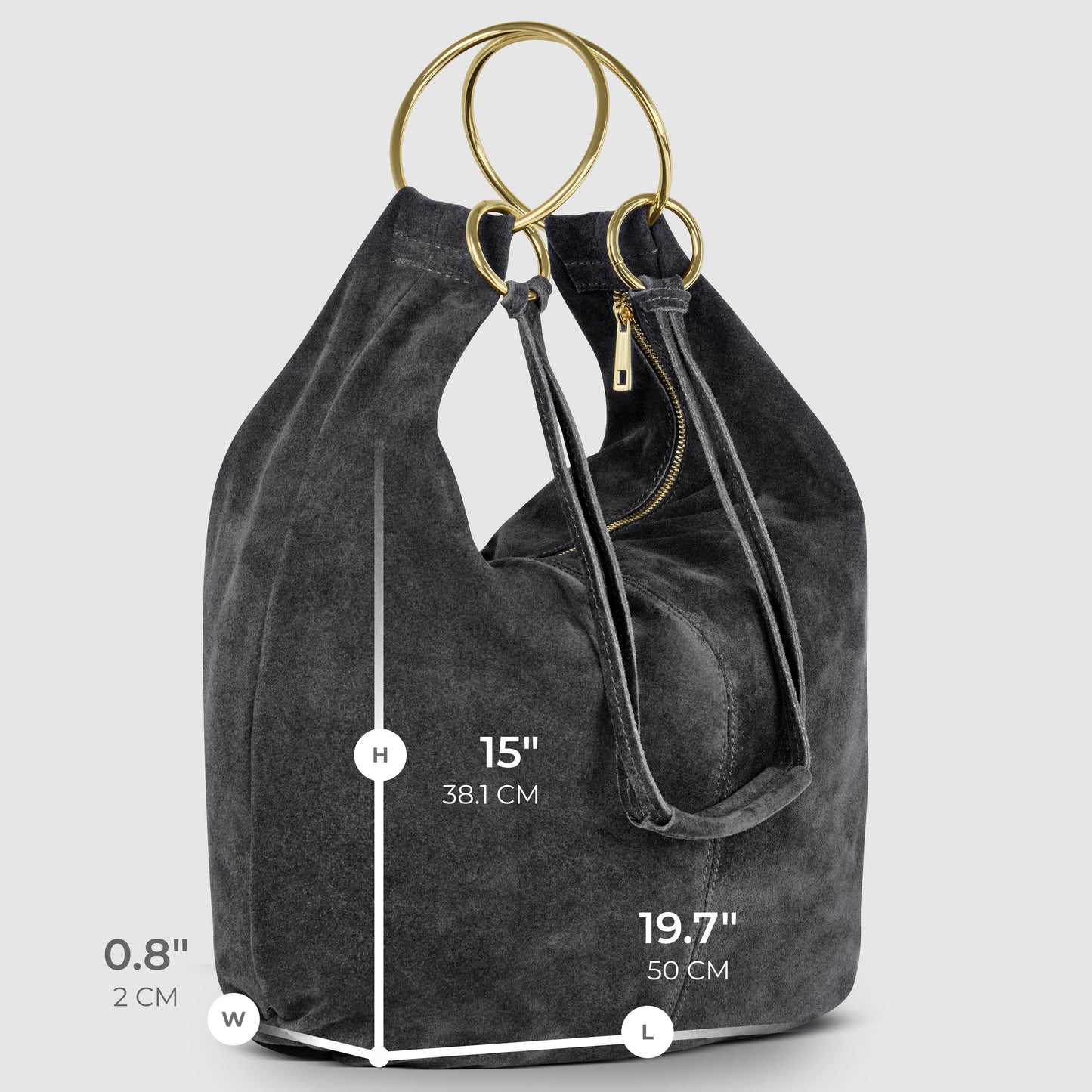 Italian Genuine Suede Hobo Bag 272510 TAKEASY