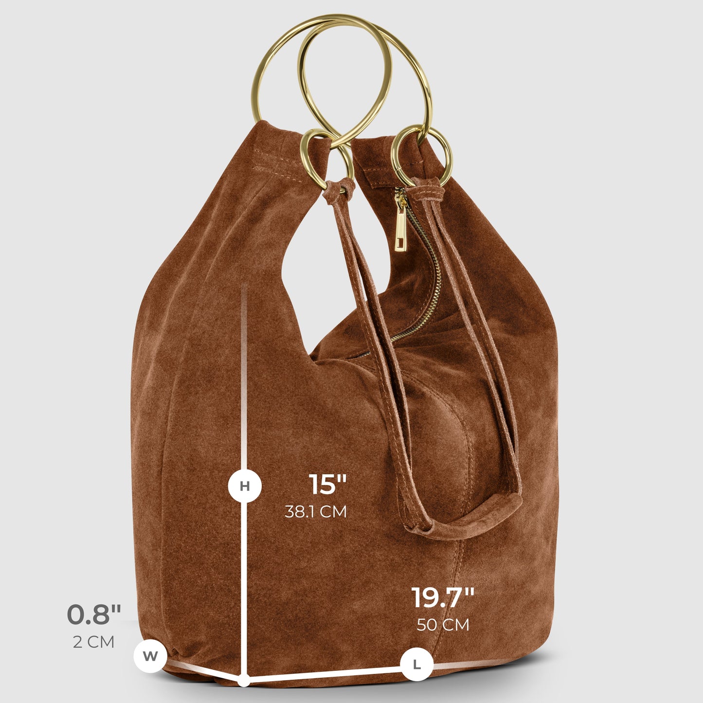 Italian Genuine Suede Hobo Bag 272510 TAKEASY