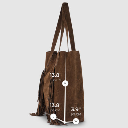 Italian Genuine Suede Tote Bag 272522 TAKEASY