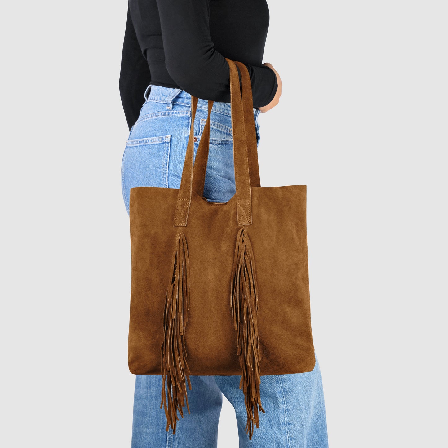 Italian Genuine Suede Tote Bag 272522 TAKEASY