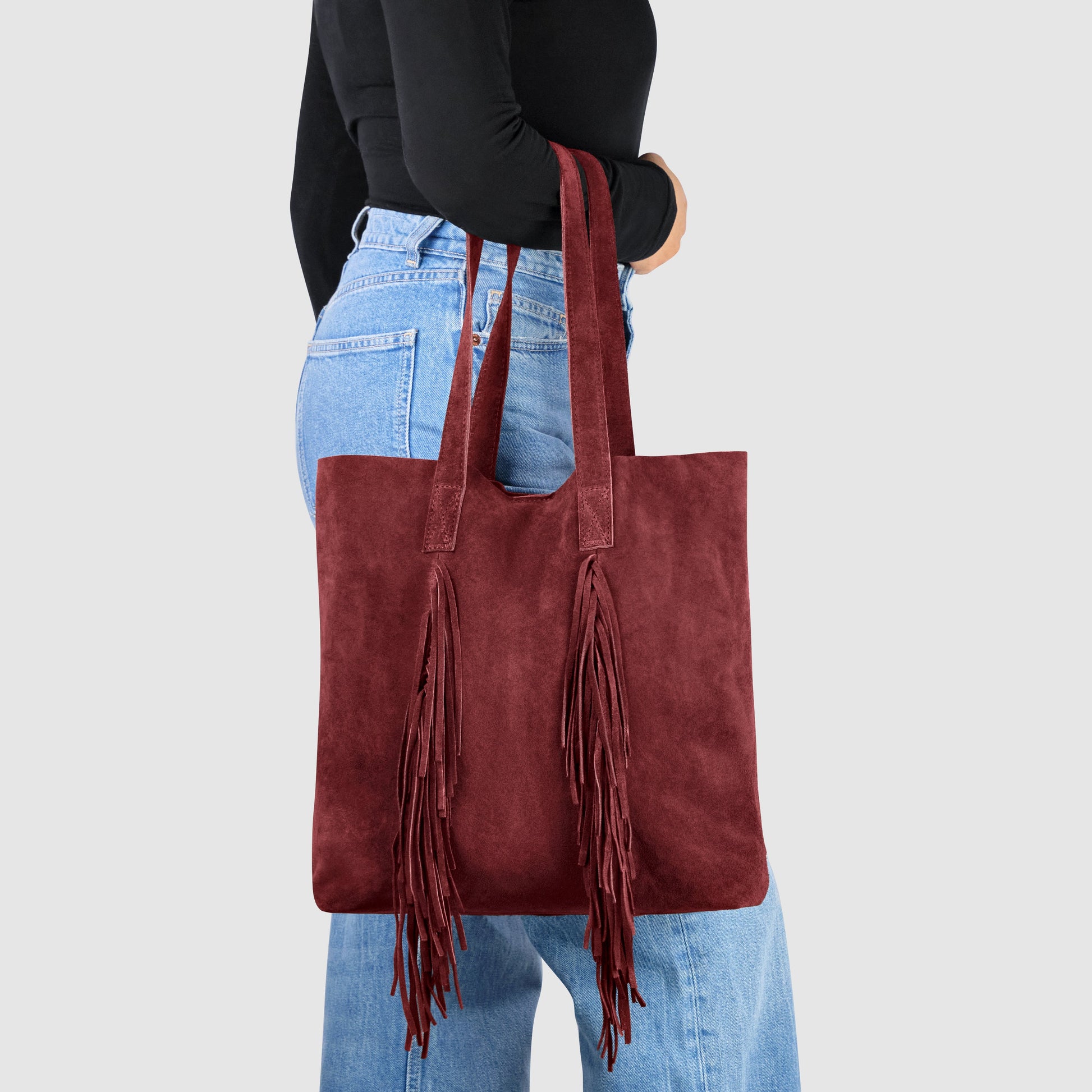Italian Genuine Suede Tote Bag 272522 TAKEASY
