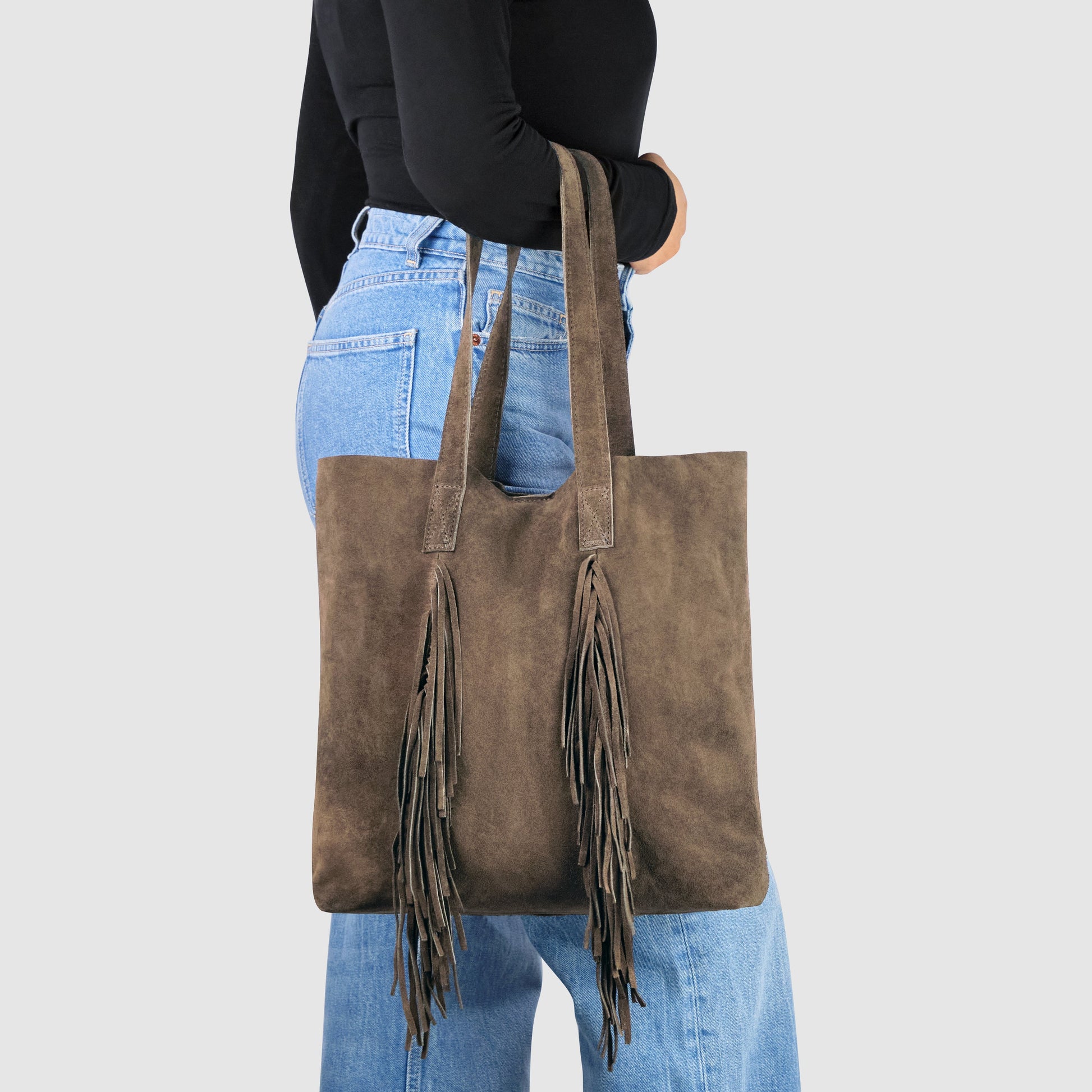 Italian Genuine Suede Tote Bag 272522 TAKEASY