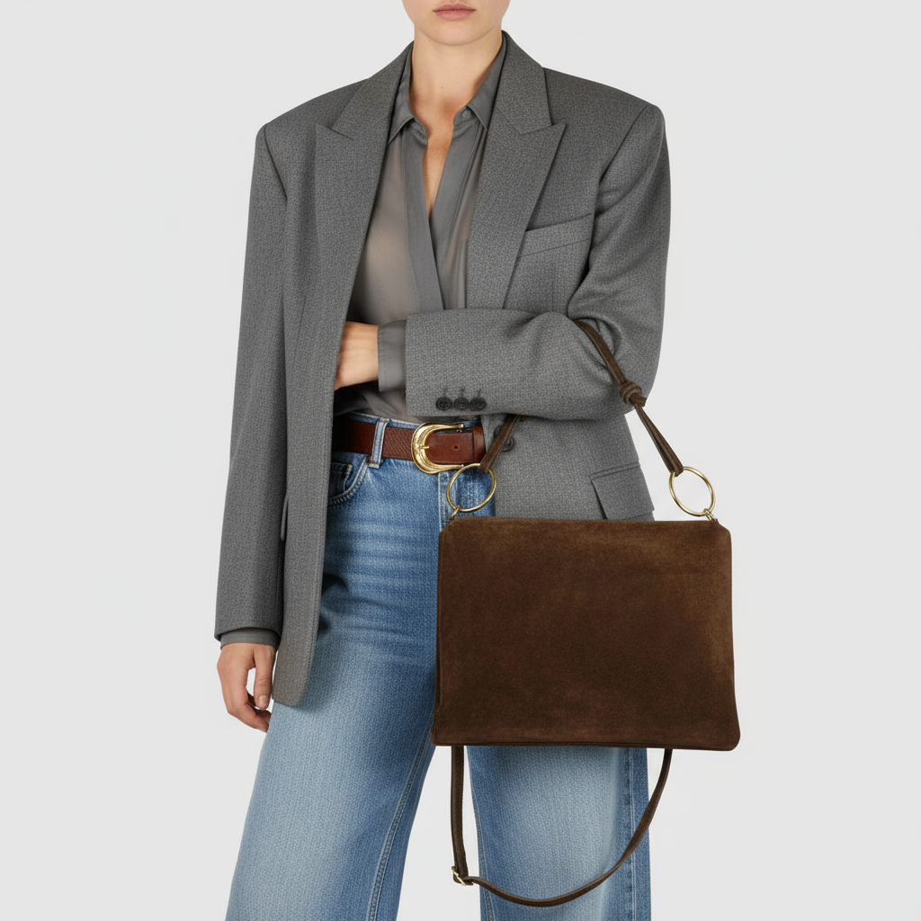 Italian Genuine Suede Shoulder Bag 171551 TAKEASY
