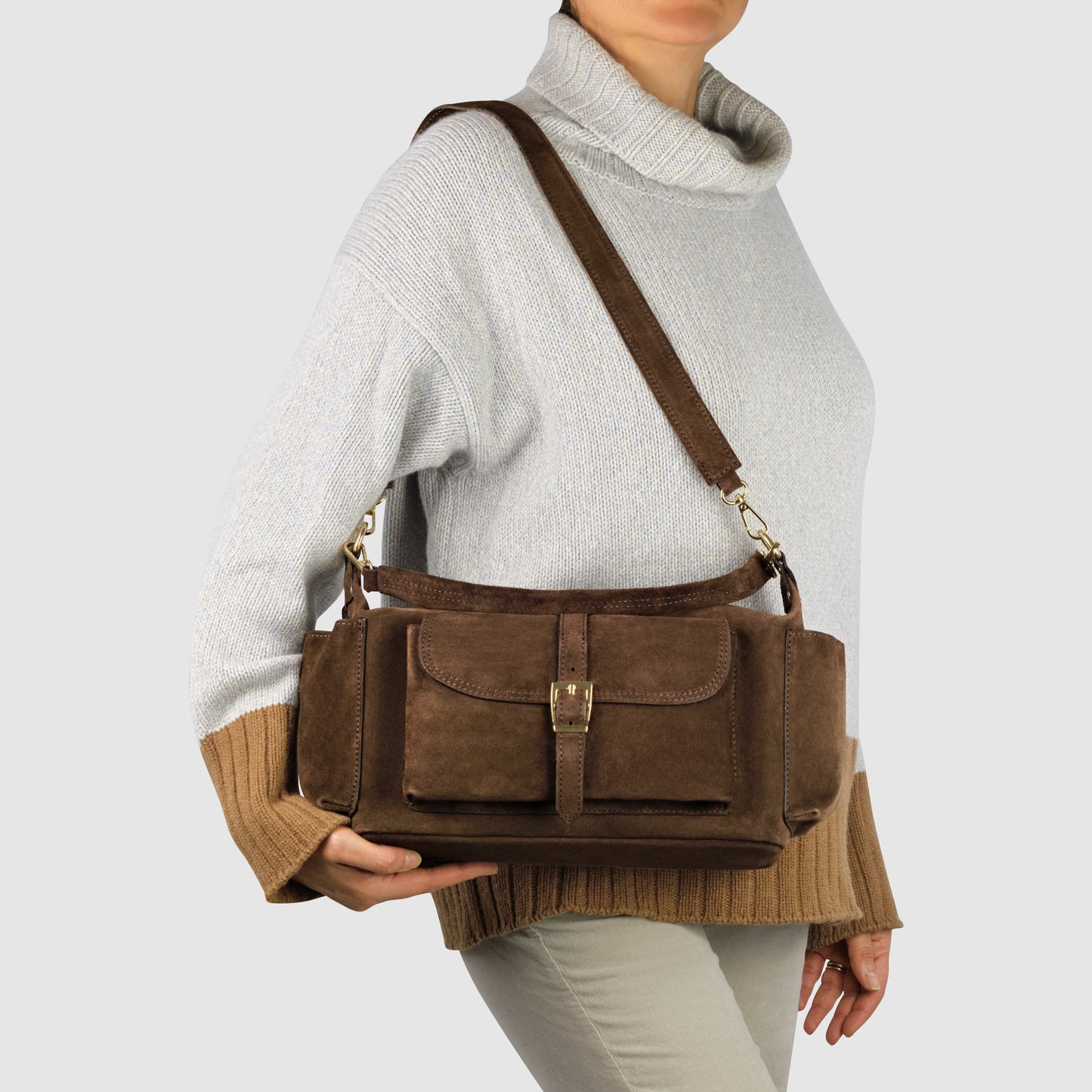 Italian Genuine Suede Shoulder Bag 323040 TAKEASY