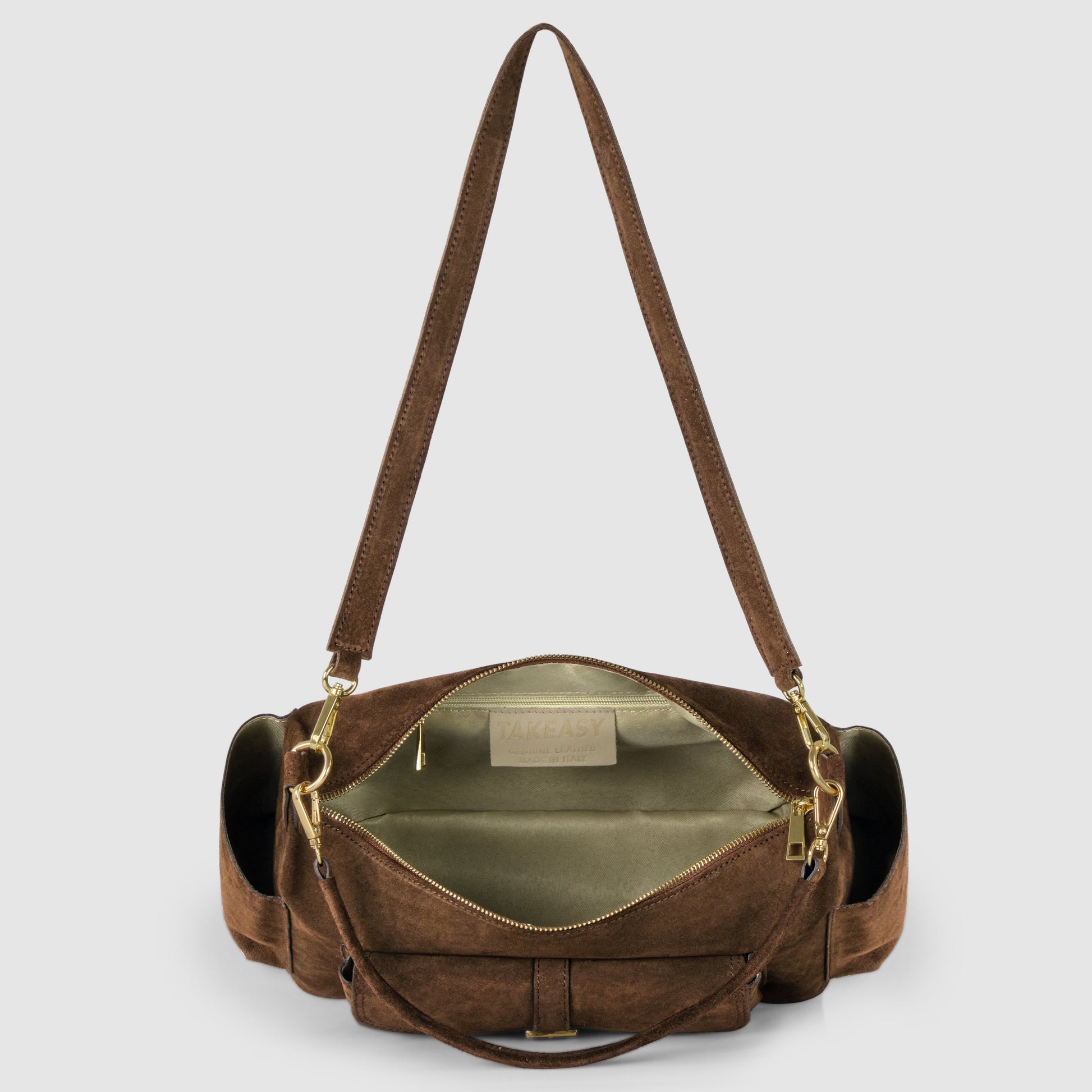 Italian Genuine Suede Shoulder Bag 323040 TAKEASY
