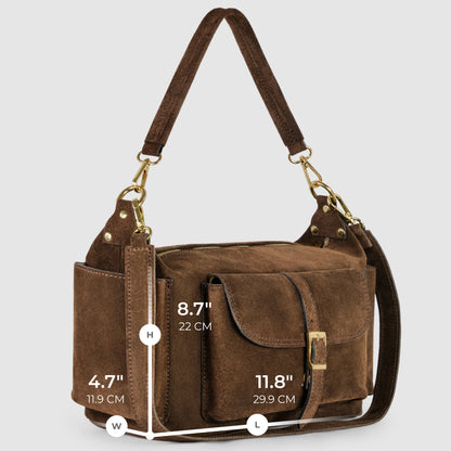 Italian Genuine Suede Shoulder Bag 323040 TAKEASY