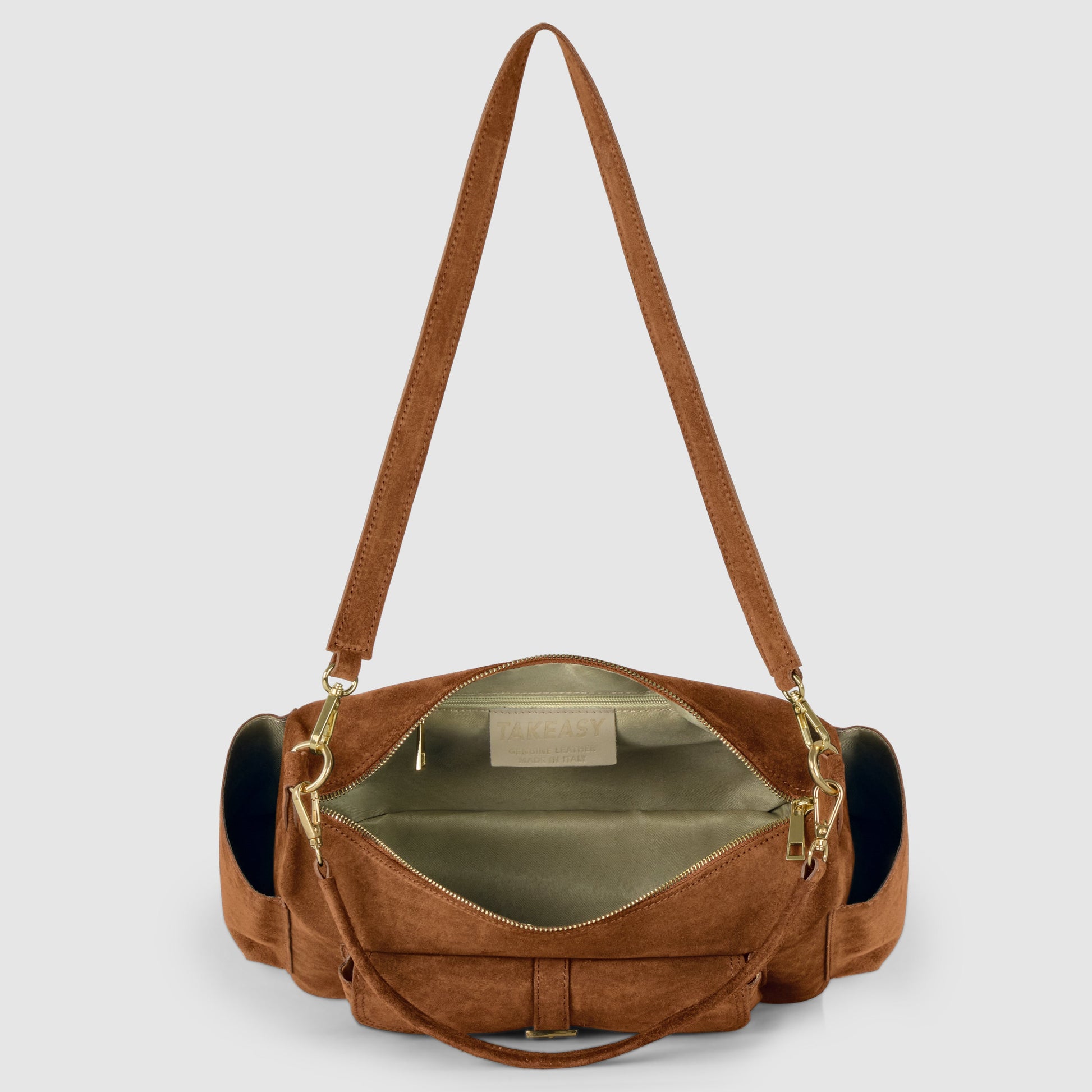 Italian Genuine Suede Shoulder Bag 323040 TAKEASY