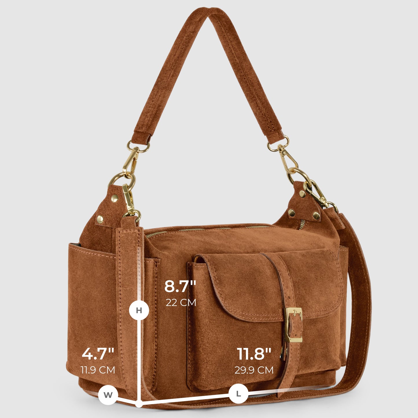 Italian Genuine Suede Shoulder Bag 323040 TAKEASY