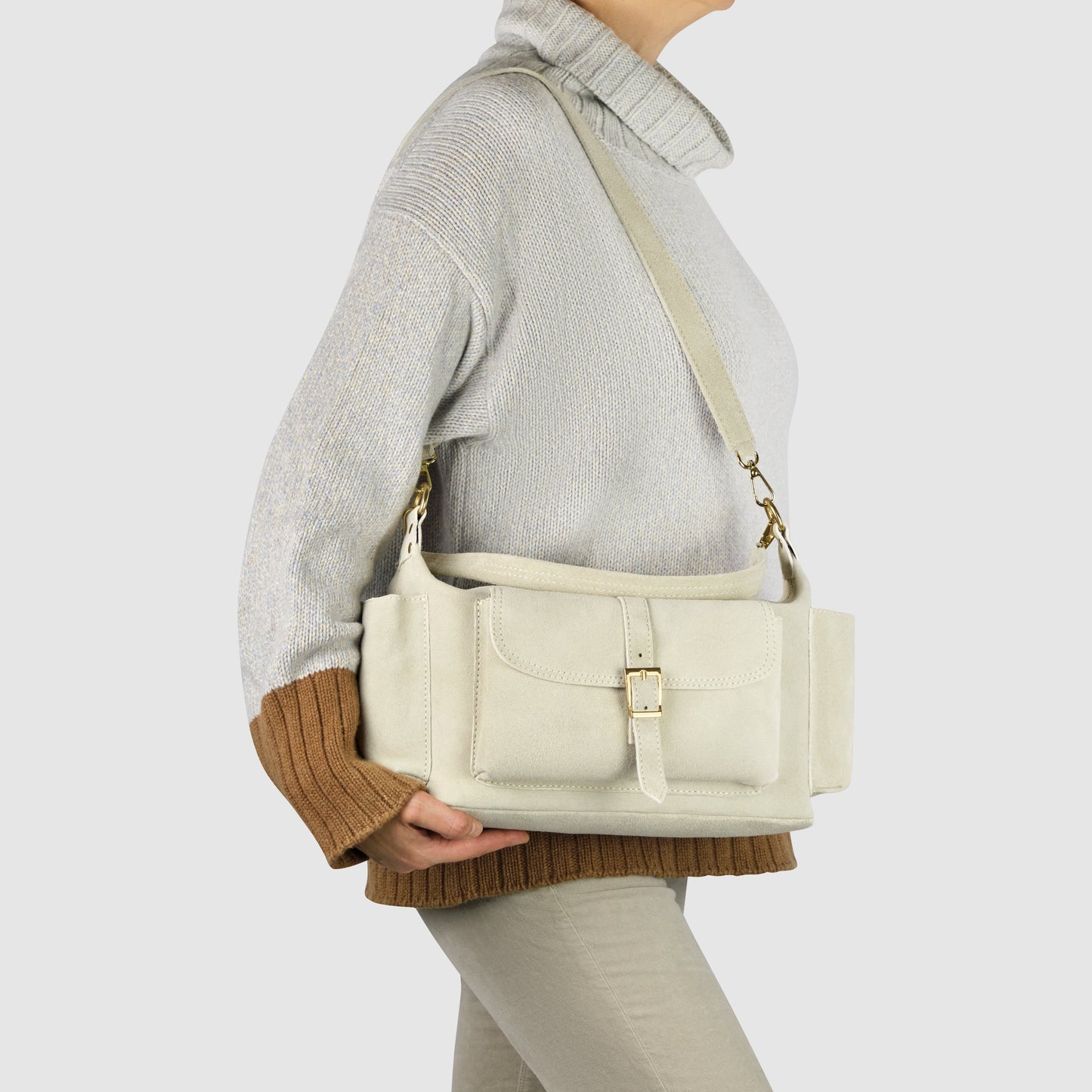 Italian Genuine Suede Shoulder Bag 323040 TAKEASY