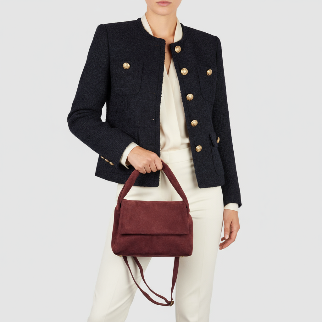 Italian Genuine Suede Top-Handle Bag 262495 TAKEASY