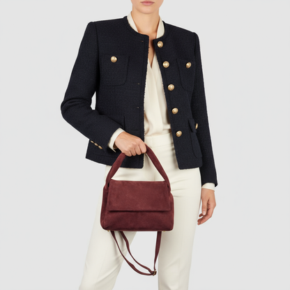 Italian Genuine Suede Top-Handle Bag 262495 TAKEASY