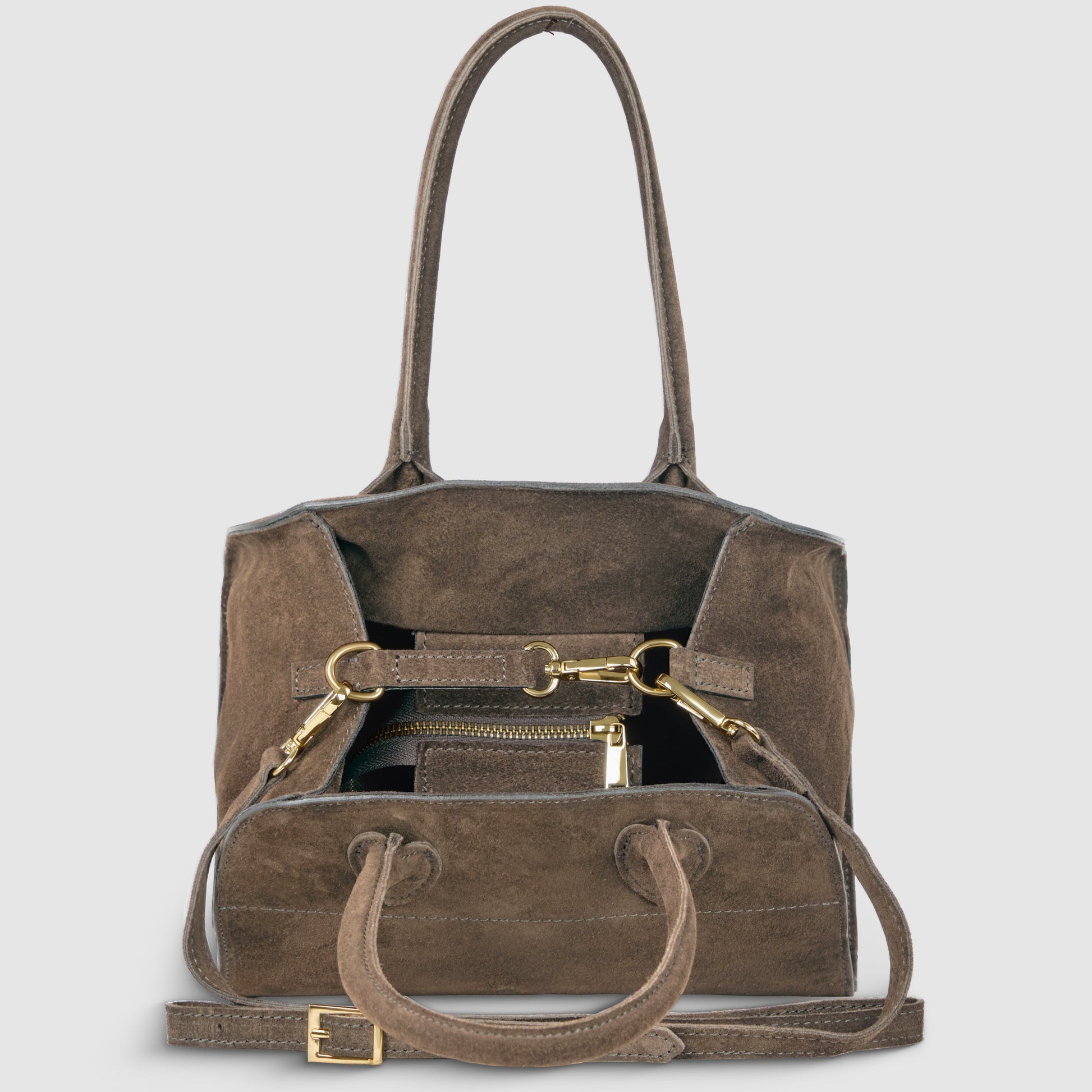 Italian Genuine Suede Top-Handle Bag 302811 TAKEASY